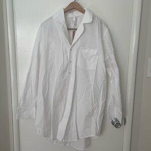 SKIMS oversized white button down